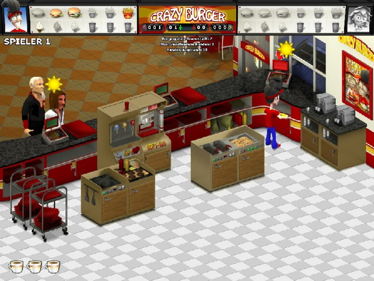 Crazy Burger Computer Games PC CD ROM Windows Restaurant Food