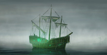 Ein Geisterschiff segelt auf Anno Online zu
