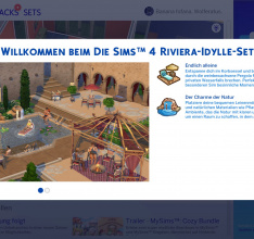 Die Sims 4: Riviera-Idylle-Set und Die Sims 4: Gemütliches Bistro-Set