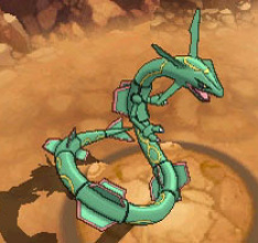 Das Legendäre Pokémon Rayquaza erscheint neben Groudon und Kyogre in Pokémon Omega Rubin und Pokémon Alpha Saphir