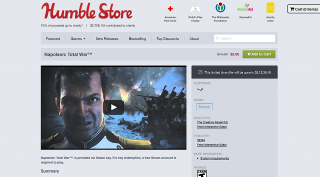 How Does Humble Bundle Celebrate the 200th Anniversary of Waterloo?Video Game News Online, Gaming News