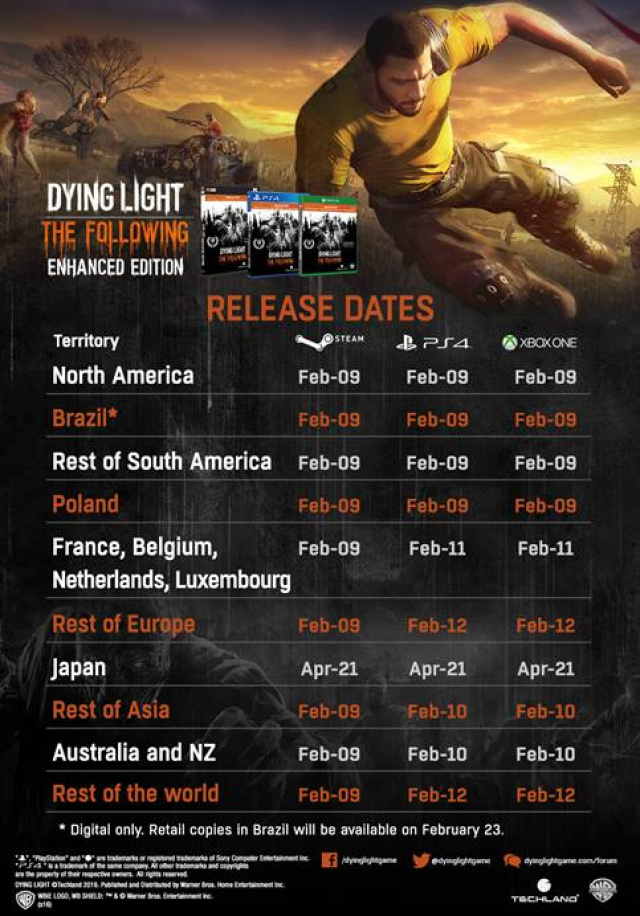 Dying Light: The Following - Enhanced Edition Global Release Dates AnnouncedVideo Game News Online, Gaming News